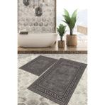 Viyana Home Dijital Baskılı Kaymaz Tabanlı Yıkanabilir 2'li Set Banya Halısı Klozet Takımı Paspas VHKZ-HT-127 - Renkli