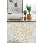 Viyana Home Dijital Baskılı Kaymaz Tabanlı Yıkanabilir 2'li Set Banya Halısı Klozet Takımı Paspas VHKZ-HT-1329 - Krem