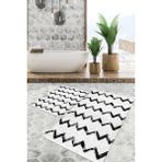 Viyana Home Dijital Baskılı Kaymaz Tabanlı Yıkanabilir 2'li Set Banya Halısı Klozet Takımı Paspas VHKZ-HT-1362 - Renkli - 1007