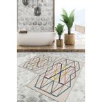 Viyana Home Dijital Baskılı Kaymaz Tabanlı Yıkanabilir 2'li Set Banya Halısı Klozet Takımı Paspas VHKZ-HT-1364 - Renkli - 1008