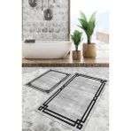 Viyana Home Dijital Baskılı Kaymaz Tabanlı Yıkanabilir 2'li Set Banya Halısı Klozet Takımı Paspas VHKZ-HT-1374 - Renkli - 966