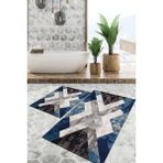 Viyana Home Dijital Baskılı Kaymaz Tabanlı Yıkanabilir 2'li Set Banya Halısı Klozet Takımı Paspas VHKZ-HT-1389 - Renkli - 1017