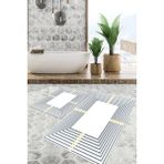Viyana Home Dijital Baskılı Kaymaz Tabanlı Yıkanabilir 2'li Set Banya Halısı Klozet Takımı Paspas VHKZ-HT-1396 - Renkli - 906
