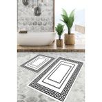 Viyana Home Dijital Baskılı Kaymaz Tabanlı Yıkanabilir 2'li Set Banya Halısı Klozet Takımı Paspas VHKZ-HT-1482 - Renkli - 993