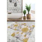 Viyana Home Dijital Baskılı Kaymaz Tabanlı Yıkanabilir 2'li Set Banya Halısı Klozet Takımı Paspas VHKZ-HT-1521 - Sarı