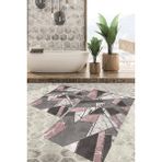 Viyana Home Dijital Baskılı Kaymaz Tabanlı Yıkanabilir 2'li Set Banya Halısı Klozet Takımı Paspas VHKZ-HT-166 - Pembe