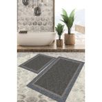 Viyana Home Dijital Baskılı Kaymaz Tabanlı Yıkanabilir 2'li Set Banya Halısı Klozet Takımı Paspas VHKZ-HT-231 - Mavi