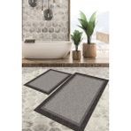 Viyana Home Dijital Baskılı Kaymaz Tabanlı Yıkanabilir 2'li Set Banya Halısı Klozet Takımı Paspas VHKZ-HT-232 - Renkli