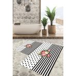 Viyana Home Dijital Baskılı Kaymaz Tabanlı Yıkanabilir 2'li Set Banya Halısı Klozet Takımı Paspas VHKZ-HT-305 - Renkli