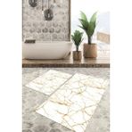 Viyana Home Dijital Baskılı Kaymaz Tabanlı Yıkanabilir 2'li Set Banya Halısı Klozet Takımı Paspas VHKZ-HT-420 - Bej
