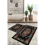 Viyana Home Dijital Baskılı Kaymaz Tabanlı Yıkanabilir 2'li Set Banya Halısı Klozet Takımı Paspas VHKZ-HT-482 - Renkli - 1034