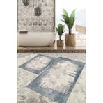 Viyana Home Dijital Baskılı Kaymaz Tabanlı Yıkanabilir 2'li Set Banya Halısı Klozet Takımı Paspas VHKZ-HT-495 - Mavi