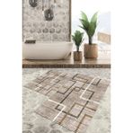 Viyana Home Dijital Baskılı Kaymaz Tabanlı Yıkanabilir 2'li Set Banya Halısı Klozet Takımı Paspas VHKZ-HT-673 - Bej