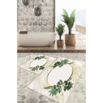 Viyana Home Dijital Baskılı Kaymaz Tabanlı Yıkanabilir 2'li Set Banya Halısı Klozet Takımı Paspas VHKZ-HT-719 - Yeşil