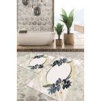 Viyana Home Dijital Baskılı Kaymaz Tabanlı Yıkanabilir 2'li Set Banya Halısı Klozet Takımı Paspas VHKZ-HT-720 - Mavi