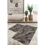 Viyana Home Dijital Baskılı Kaymaz Tabanlı Yıkanabilir 2'li Set Banya Halısı Klozet Takımı Paspas VHKZ-HT-721 - Renkli - 954