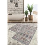 Viyana Home Dijital Baskılı Kaymaz Tabanlı Yıkanabilir 2'li Set Banya Halısı Klozet Takımı Paspas VHKZ-HT-756 - Renkli