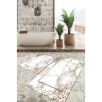 Viyana Home Dijital Baskılı Kaymaz Tabanlı Yıkanabilir 2'li Set Banya Halısı Klozet Takımı Paspas VHKZ-HT-813 - Renkli - 1073