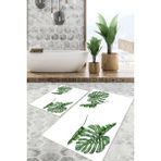 Viyana Home Dijital Baskılı Kaymaz Tabanlı Yıkanabilir 2'li Set Banya Halısı Klozet Takımı Paspas VHKZ-HT-852 - Renkli - 1104