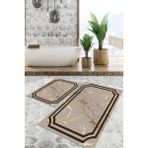 Viyana Home Dijital Baskılı Kaymaz Tabanlı Yıkanabilir 2'li Set Banya Halısı Klozet Takımı Paspas VHKZ-HT-862 - Renkli - 1094