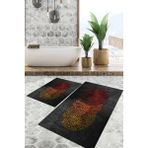 Viyana Home Dijital Baskılı Kaymaz Tabanlı Yıkanabilir 2'li Set Banya Halısı Klozet Takımı Paspas VHKZ-HT-924 - Renkli - 1098
