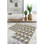 Viyana Home Dijital Baskılı Kaymaz Tabanlı Yıkanabilir 2'li Set Banya Halısı Klozet Takımı Paspas VHKZ-HT-975 - Renkli - 1105
