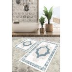 Viyana Home Dijital Baskılı Kaymaz Tabanlı Yıkanabilir 2'li Set Banya Halısı Klozet Takımı Paspas VHKZ-HY-1059 - Renkli - 1115