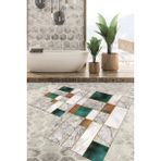Viyana Home Dijital Baskılı Kaymaz Tabanlı Yıkanabilir 2'li Set Banya Halısı Klozet Takımı Paspas VHKZ-HY-1106 - Renkli - 1110