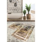 Viyana Home Dijital Baskılı Kaymaz Tabanlı Yıkanabilir 2'li Set Banya Halısı Klozet Takımı Paspas VHKZ-HY-1180 - Renkli - 1103