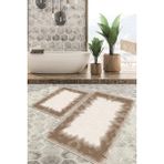 Viyana Home Dijital Baskılı Kaymaz Tabanlı Yıkanabilir 2'li Set Banya Halısı Klozet Takımı Paspas VHKZ-HY-1183 - Renkli - 1122