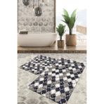 Viyana Home Dijital Baskılı Kaymaz Tabanlı Yıkanabilir 2'li Set Banya Halısı Klozet Takımı Paspas VHKZ-HY-1185 - Renkli - 1119