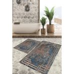Viyana Home Dijital Baskılı Kaymaz Tabanlı Yıkanabilir 2'li Set Banya Halısı Klozet Takımı Paspas VHKZ-HY-1271 - Renkli - 1131