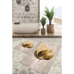 Viyana Home Dijital Baskılı Kaymaz Tabanlı Yıkanabilir 2'li Set Banya Halısı Klozet Takımı Paspas VHKZ-HY-1273 - Renkli - 1129