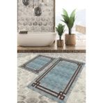Viyana Home Dijital Baskılı Kaymaz Tabanlı Yıkanabilir 2'li Set Banya Halısı Klozet Takımı Paspas VHKZ-HY-1302 - Renkli