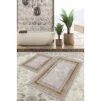 Viyana Home Dijital Baskılı Kaymaz Tabanlı Yıkanabilir 2'li Set Banya Halısı Klozet Takımı Paspas VHKZ-HY-1406 - Renkli - 1142