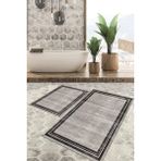 Viyana Home Dijital Baskılı Kaymaz Tabanlı Yıkanabilir 2'li Set Banya Halısı Klozet Takımı Paspas VHKZ-HY-967 - Renkli - 1010