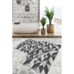 Viyana Home Dijital Baskılı Kaymaz Tabanlı Yıkanabilir 2'li Set Banya Halısı Klozet Takımı Paspas VHKZ-SD-1008 - Gri