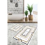 Viyana Home Dijital Baskılı Kaymaz Tabanlı Yıkanabilir 2'li Set Banya Halısı Klozet Takımı Paspas VHKZ-SD-1016 - Renkli