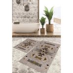 Viyana Home Dijital Baskılı Kaymaz Tabanlı Yıkanabilir 2'li Set Banya Halısı Klozet Takımı Paspas VHKZ-SD-1104 - Renkli