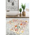 Viyana Home Dijital Baskılı Kaymaz Tabanlı Yıkanabilir 2'li Set Banya Halısı Klozet Takımı Paspas VHKZ-SD-1183 - Renkli