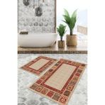 Viyana Home Dijital Baskılı Kaymaz Tabanlı Yıkanabilir 2'li Set Banya Halısı Klozet Takımı Paspas VHKZ-SD-1184 - Renkli - 1164