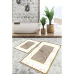Viyana Home Dijital Baskılı Kaymaz Tabanlı Yıkanabilir 2'li Set Banya Halısı Klozet Takımı Paspas VHKZ-SD-1186 - Renkli