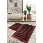 Viyana Home Dijital Baskılı Kaymaz Tabanlı Yıkanabilir 2'li Set Banya Halısı Klozet Takımı Paspas VHKZ-SD-250 - Kırmızı