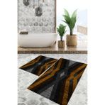 Viyana Home Dijital Baskılı Kaymaz Tabanlı Yıkanabilir 2'li Set Banya Halısı Klozet Takımı Paspas VHKZ-SD-283 - Kahverengi