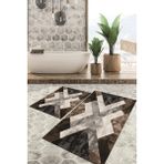 Viyana Home Dijital Baskılı Kaymaz Tabanlı Yıkanabilir 2'li Set Banya Halısı Klozet Takımı Paspas VHKZ-SD-287 - Renkli - 1173