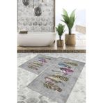 Viyana Home Dijital Baskılı Kaymaz Tabanlı Yıkanabilir 2'li Set Banya Halısı Klozet Takımı Paspas VHKZ-SD-289 - Renkli - 1174