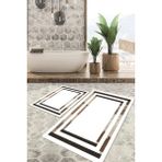 Viyana Home Dijital Baskılı Kaymaz Tabanlı Yıkanabilir 2'li Set Banya Halısı Klozet Takımı Paspas VHKZ-SD-313 - Renkli