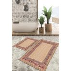 Viyana Home Dijital Baskılı Kaymaz Tabanlı Yıkanabilir 2'li Set Banya Halısı Klozet Takımı Paspas VHKZ-SD-322 - Renkli