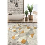 Viyana Home Dijital Baskılı Kaymaz Tabanlı Yıkanabilir 2'li Set Banya Halısı Klozet Takımı Paspas VHKZ-SD-340 - Renkli - 1196