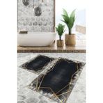 Viyana Home Dijital Baskılı Kaymaz Tabanlı Yıkanabilir 2'li Set Banya Halısı Klozet Takımı Paspas VHKZ-SD-401 - Renkli - 1203